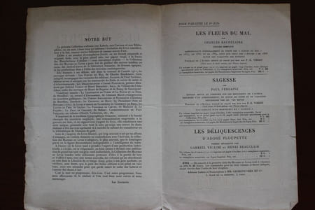 Bulletin d'appel à souscription pour les premiers volumes de la collection des maîtres du livre.