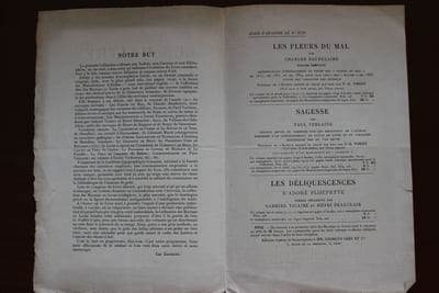 Bulletin d'appel à souscription pour les premiers volumes de la collection des maîtres du livre.