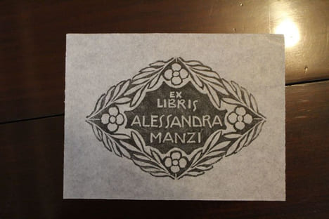 Ex-libris.. Alessandra Manzi (propriétaire), Igor Gambini (graveur), Ex-libris.
