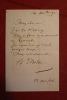 Lettre autographe sign&eacute;e &agrave; Aur&eacute;lien Scholl. Armand d'Artois (1847-1912), &eacute;crivain, critique,