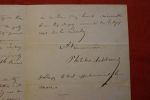 Lettre autographe signée à Aurélien Scholl. Philibert Audebrand (1815-1906), écrivain, journaliste