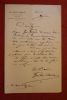 Lettre autographe signée à Aurélien Scholl. Gustave Batiau (mort après 1927), journaliste, maire de Fleury-Mérogis