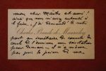 Carte autographe signée à Aurélien Scholl. Charles Baude de Maurceley (1852-1930), journaliste, romancier