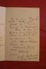 Lettre autographe signée à Aurélien Scholl. Clément Bertie-Marriott (1848-ap.1904), journaliste, écrivain