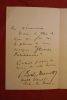 Lettre autographe signée à Aurélien Scholl. Clément Bertie-Marriott (1848-ap.1904), journaliste, écrivain