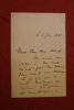 Lettre autographe signée à Aurélien Scholl. Clément Bertie-Marriott (1848-ap.1904), journaliste, écrivain