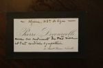 Carte autographe à Aurélien Scholl. Pierre Decourcelle (1856-1926), romancier, dramaturge.