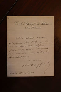 Lettre autographe signée à Aurélien Scholl