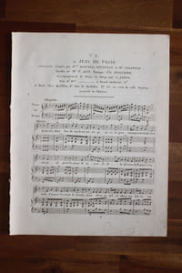 Jean de Paris, romance - Partition gravée pour piano ou harpe.