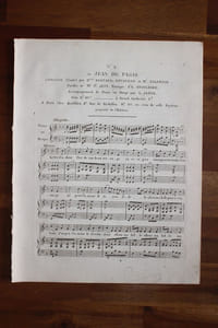 Jean de Paris, romance - Partition gravée pour piano ou harpe.