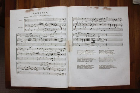 Romance - Partition gravée pour piano ou harpe.. Franz Beck [musique] ; M Mus [texte], 