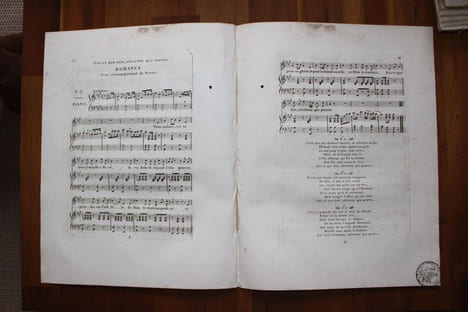 Fais ce que dois, advienne que pourra, romance - Partition gravée pour piano ou harpe.. Anonyme,