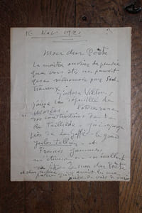 Lettre autographe signée à André Fontainas
