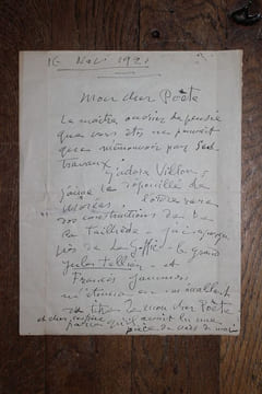 Lettre autographe signée à André Fontainas. Antoine Bourdelle (1861-1929), sculpteur