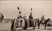 2 Photographies originales - Cavaliers Haoussa (ou Djermas) à Niamey au Niger & Feu de Brousse en Oubangui-Chari (Centrafrique). Georges Specht, ...