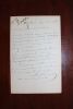 Lettre autographe sign&eacute;e. L&eacute;on Escudier (1821-1881), journaliste, critique.