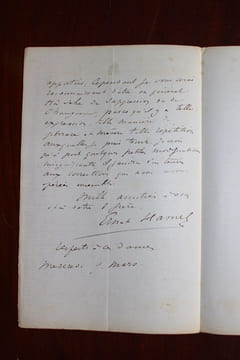 Lettre autographe signée. Ernest Hamel (1826-1898), historien (de Robespierre), homme politique.