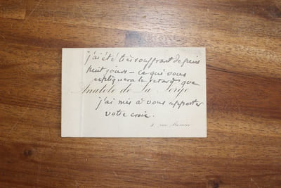 Carte autographe à Aurélien Scholl