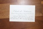 Carte autographe à Aurélien Scholl. Charles Ladreit de Lacharrière (1849-1907), secrétaire du Commissariat général de l'Exposition Universelle de ...