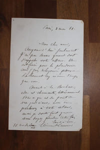Lettre autographe signée à Aurélien Scholl