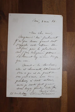 Lettre autographe signée à Aurélien Scholl. Clément Laurier (1832-1878), avocat, homme politique, ami de Gambetta. Scholl aura un rôle dans la ...
