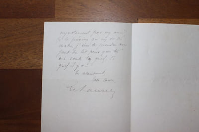 Lettre autographe signée à Aurélien Scholl