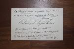 Carte autographe signée à Aurélien Scholl. Edmond Lepelletier (1846-1913), journaliste, poète, homme politique.