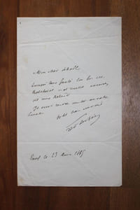 Lettre autographe signée à Aurélien Scholl