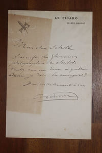 Lettre autographe signée à Aurélien Scholl