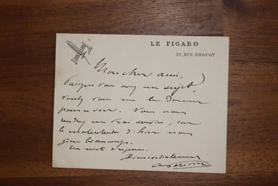 Lettre autographe signée à Aurélien Scholl