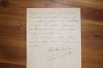 Lettre autographe signée à Aurélien Scholl. Hector Sombre (mort en 1894), poète, chansonnier.