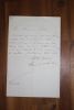Lettre autographe signée à Aurélien Scholl. Henri Van de Woestyne dit Ivan de Woestyne (né en 1834), journaliste, écrivain.