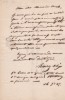 Lettre autographe signée. Henri-Auguste Alix (mort en 1845), acteur au théâtre des Variétés en 1852.