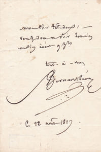 Lettre autographe signée
