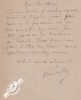 Lettre autographe signée. Berville (fin XIXe-début XXe), acteur débutant aux Batignolles.