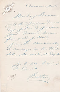 Lettre autographe signée