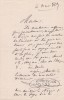 Lettre autographe signée. Louis-François Nicolaïe dit Clairville (1811-1879), comédien, poète, chansonnier.