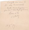 Lettre autographe signée. Coquelin cadet (1848-1909), acteur, écrivain.