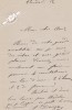 Lettre autographe sign&eacute;e. Mme A. Danzac, actrice active &agrave; l'Od&eacute;on en 1894-1895.