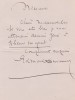 Lettre autographe signée. Edmond Duvernoy (1844-1926 ou 1927), pianiste, baryton.