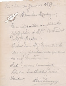 Lettre autographe signée