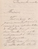 Lettre autographe signée. Marie Dumas (né en 1846), actrice, élève d'Augustine Brohan et de Virginie Dejazet.
