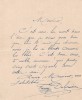 Lettre autographe signée. Fanny Dubuisson (morte vers 1882), actrice.