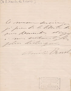 Lettre autographe signée