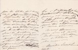 Lettre autographe signée. Amélie Ernst (né en 1836), poète, lectrice à la Sorbonne, actrice.