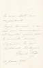 Lettre autographe signée. Mélanie dit Dinah Félix (1836-1909), actrice, sociétaire de la Comédie-Française.