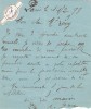 Lettre autographe signée. Colombe-Emma Gense (1836-1906), comédienne.