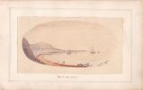 Aquarelle représentant une vue de la ville vers 1850.. [Le Cap, Afrique du Sud ; Cape Town, South Africa]