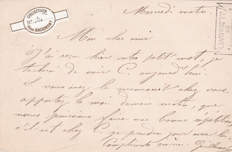 Lettre autographe signée