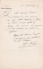 Lettre autographe signée . Jean-Eugène Hérold (mort en 1869), acteur, régisseur du théâtre du Gymnase.